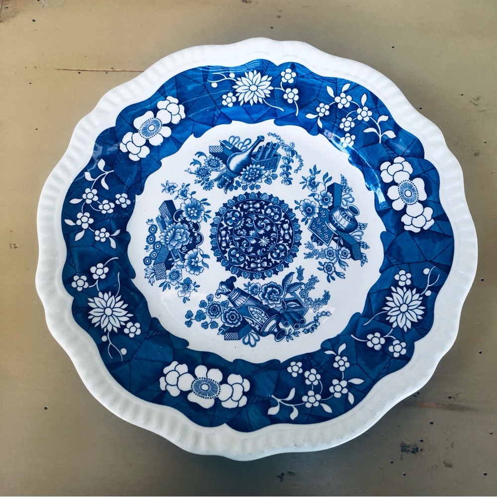 Spode Large Trophies Porcelain Blue White Plate